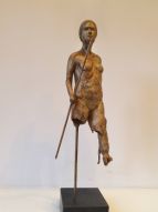 Bronzen sculptuur Diana-godin van de jacht | bronzen beelden en tuinbeelden, figurative bronze sculptures van Jeanette Jansen |